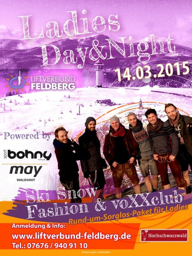 Ladies Day & Night, Feldberg, 14.03.15, Liftverbund Feldberg, Powered by Bohny, may, Waldshut, Ski, Snow, Fashion, Fun & voXXclub, Rund-um-sorglos-Paket für Ladies, Anmeldung und Info: www.liftverbund-feldberg,de, Hochschwarzwald